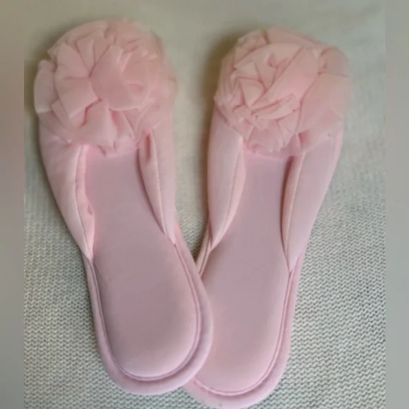 Vintage Madye's Pink Ruffle Glamour Skuffs Slippers Boudoir Size Small 5-6 WOW - Picture 3 of 12